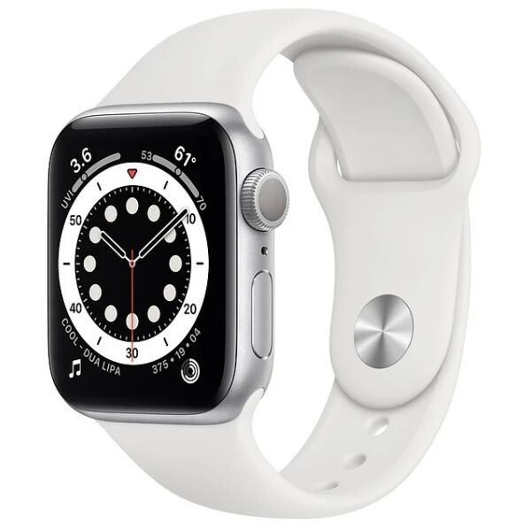 Смарт-часы APPLE Watch Series 6 Silver Aluminium Case with White Sport Band 40mm (MG283UL/A)