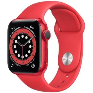 Смарт-часы APPLE Watch Series 6 Aluminium Case with RED Sport Band 40mm (M00A3UL/A)