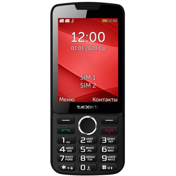 Телефон TEXET TM-308 (черный/красный)