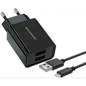 Зарядное устройство Atomic U400 с кабелем micro-USB (черный)